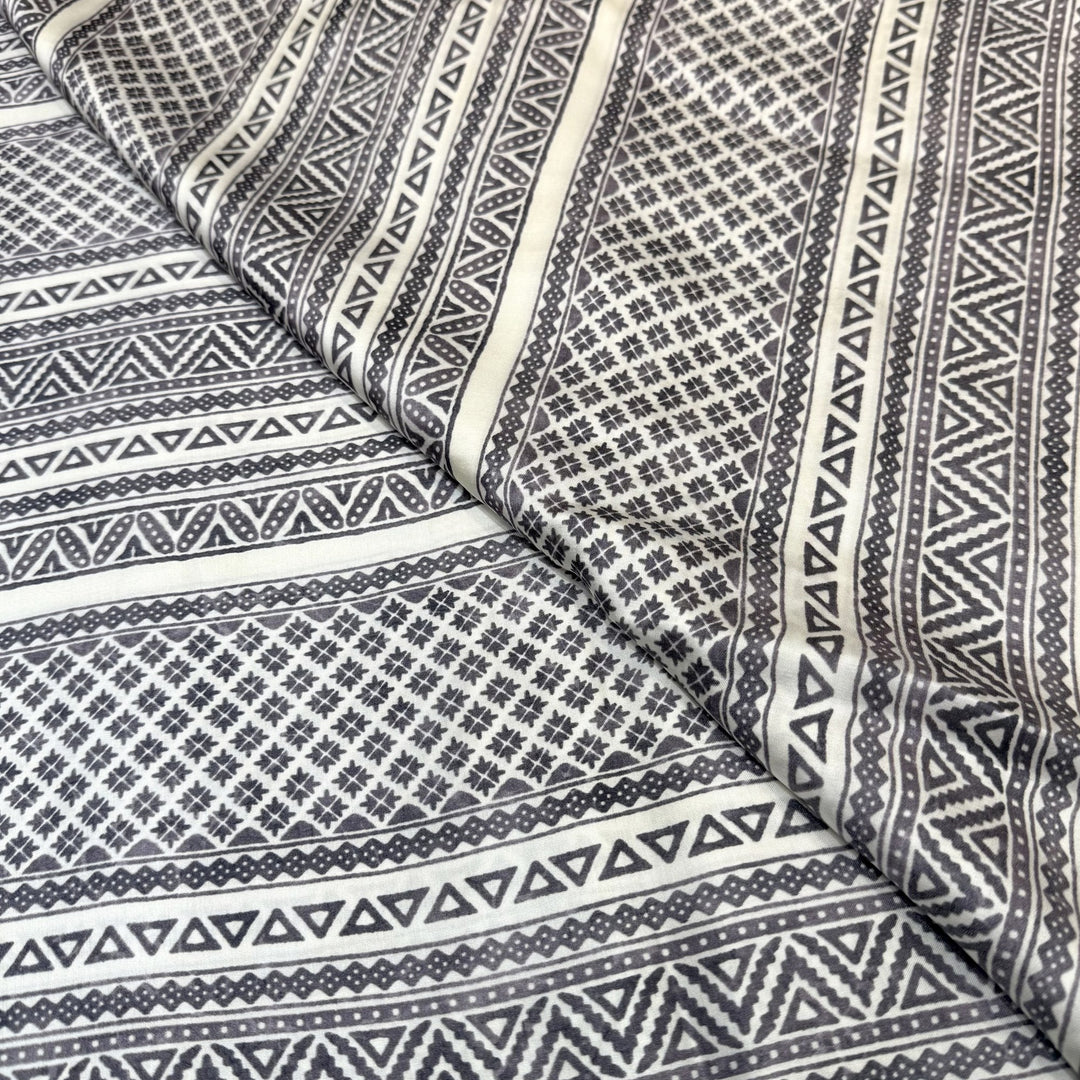 Elegant Modal Satin Digital Print Fabric 5 – Soft Luxury Designer Fabric - 001416-S17
