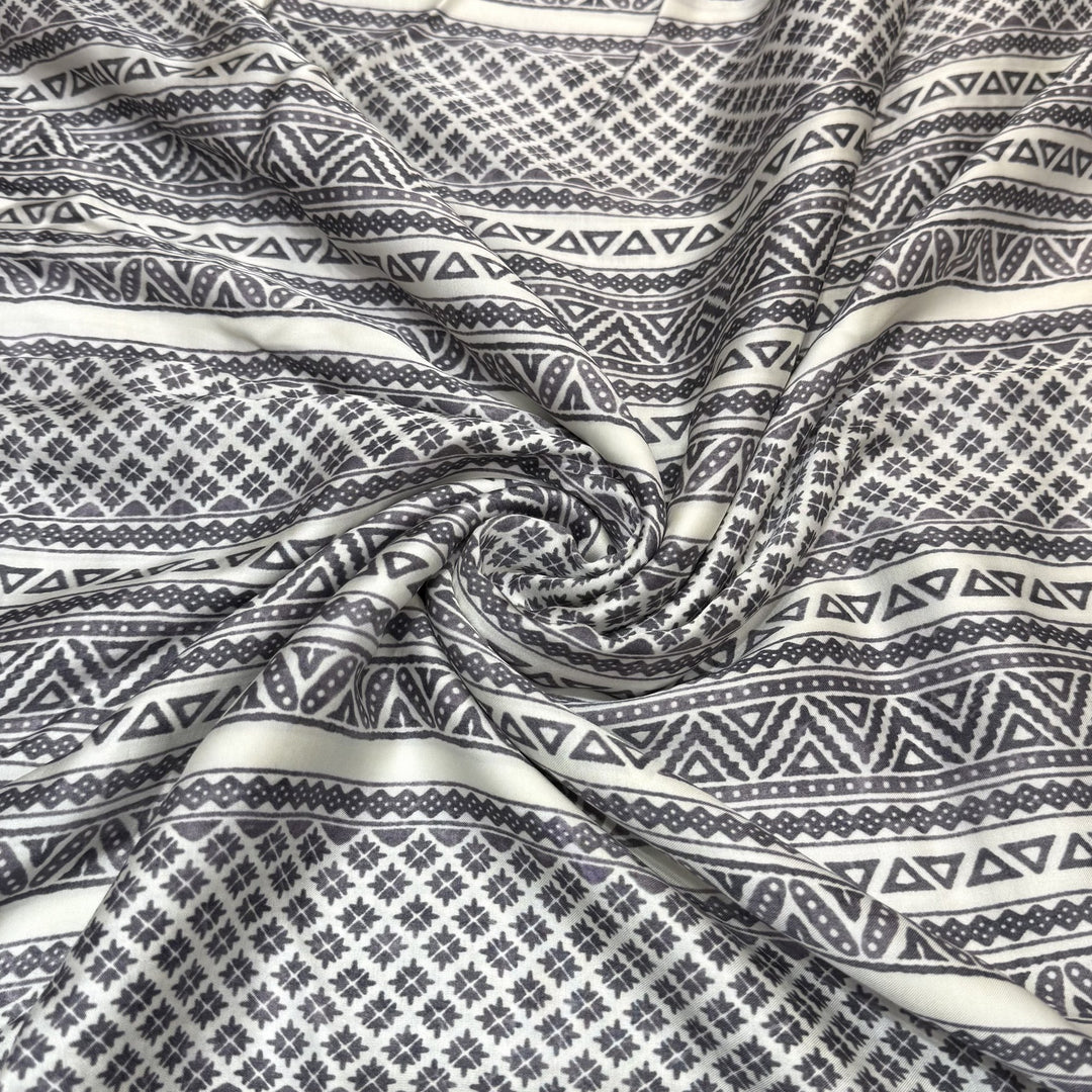 Elegant Modal Satin Digital Print Fabric 5 – Soft Luxury Designer Fabric - 001416-S17