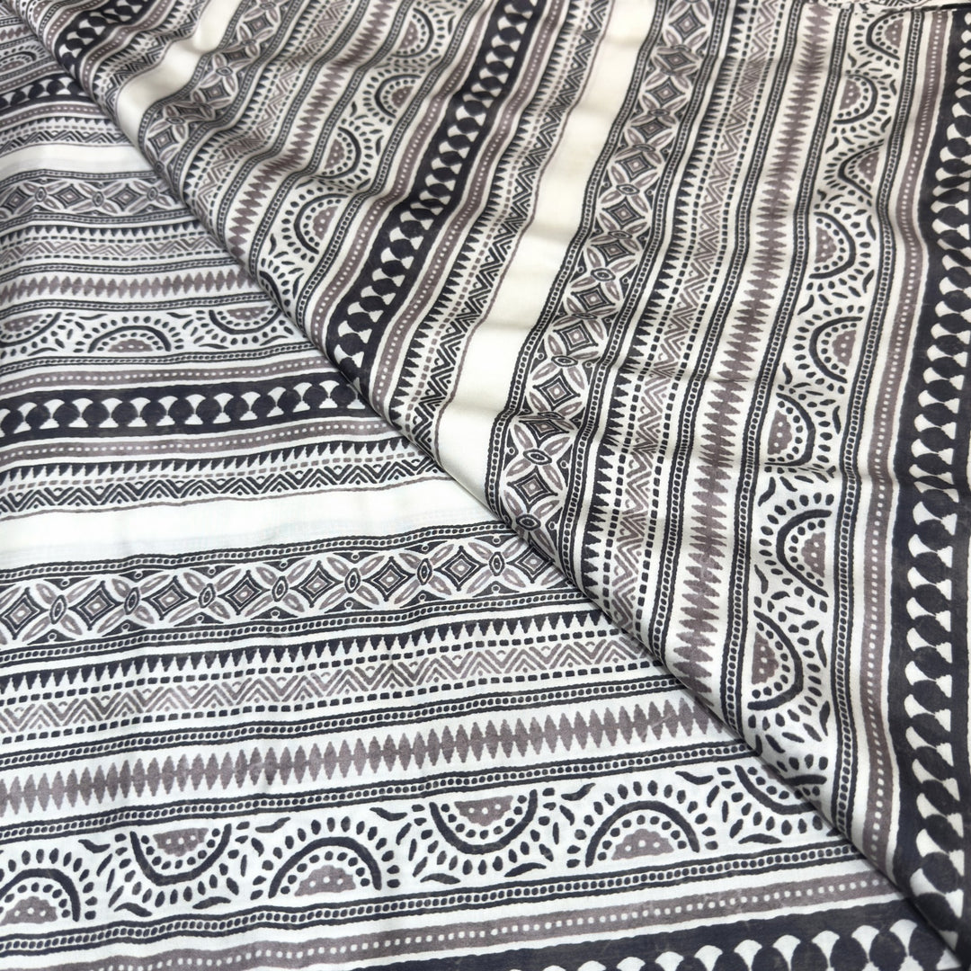 Elegant Modal Satin Digital Print Fabric 5 – Soft Luxury Designer Fabric - 001416-S18