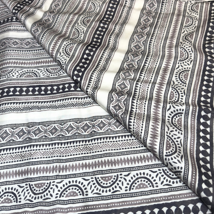 Elegant Modal Satin Digital Print Fabric 5 – Soft Luxury Designer Fabric - 001416-S18