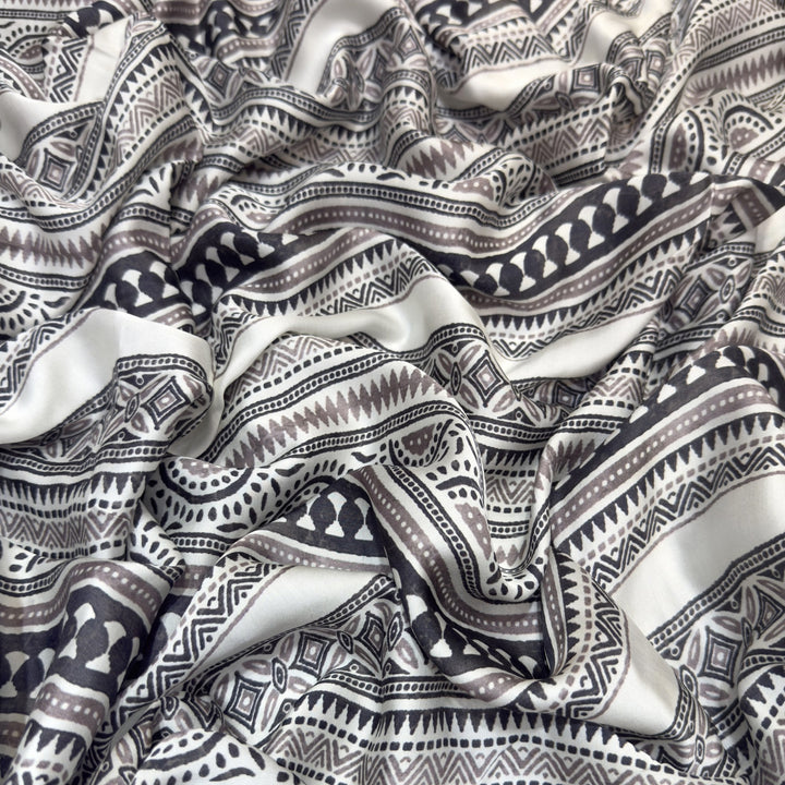 Elegant Modal Satin Digital Print Fabric 5 – Soft Luxury Designer Fabric - 001416-S18