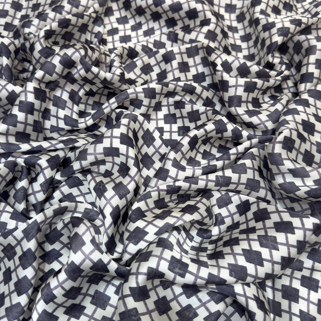 Elegant Modal Satin Digital Print Fabric 5 – Soft Luxury Designer Fabric - 001416-S19