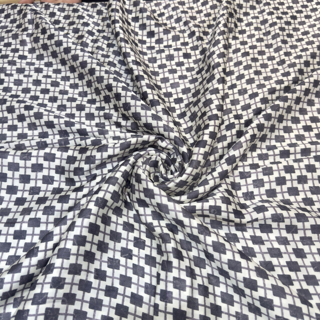 Elegant Modal Satin Digital Print Fabric 5 – Soft Luxury Designer Fabric - 001416-S19