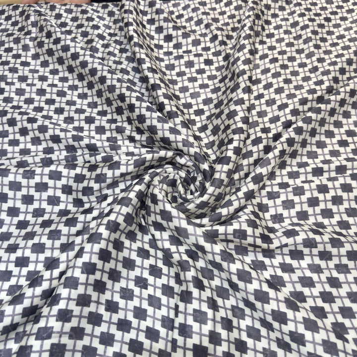 Elegant Modal Satin Digital Print Fabric 5 – Soft Luxury Designer Fabric - 001416-S19