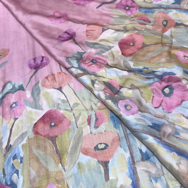 Elegant Modal Satin Digital Print Fabric 5 – Soft Luxury Designer Fabric - 001416-S21