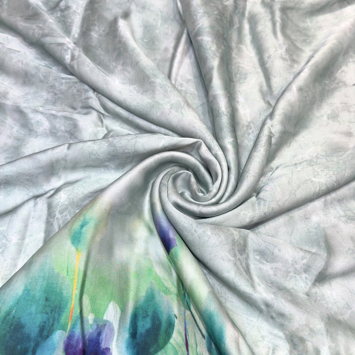 Elegant Modal Satin Digital Print Fabric 5 – Soft Luxury Designer Fabric - 001416-S22
