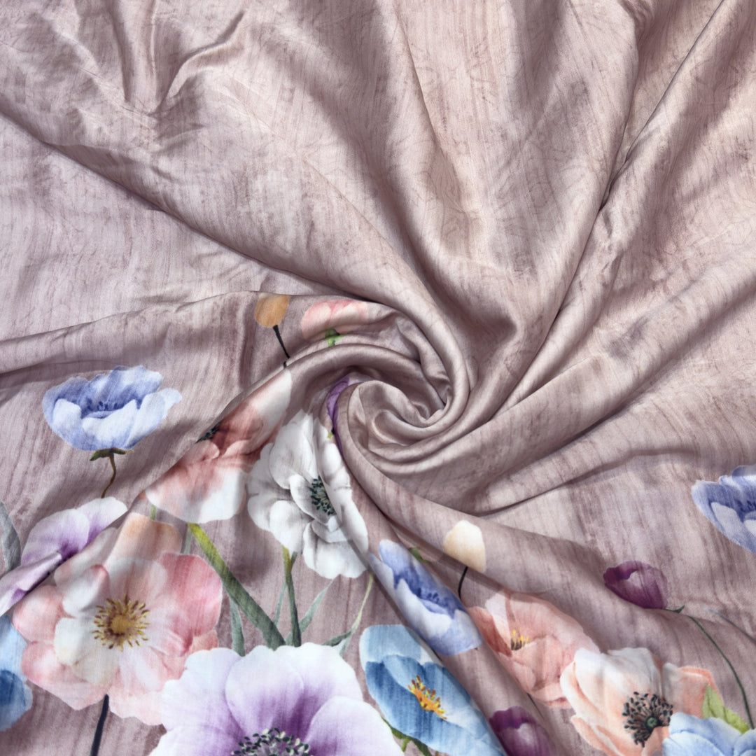 Elegant Modal Satin Digital Print Fabric 5 – Soft Luxury Designer Fabric - 001416-S23