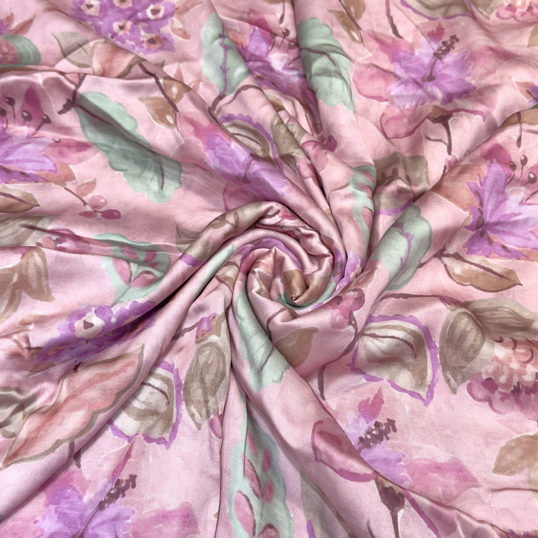 Elegant Modal Satin Digital Print Fabric 5 – Soft Luxury Designer Fabric - 001416-S20