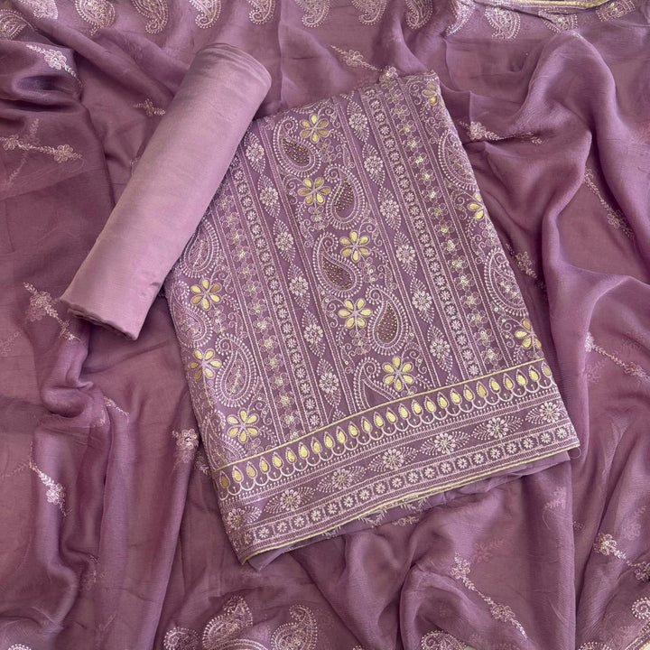 Graceful Chikankari Gotta Work Georgette Unstitched Suit DF2018-1
