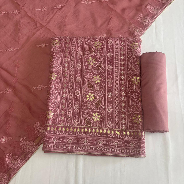 Graceful Chikankari Gotta Work Georgette Unstitched Suit DF2018-3