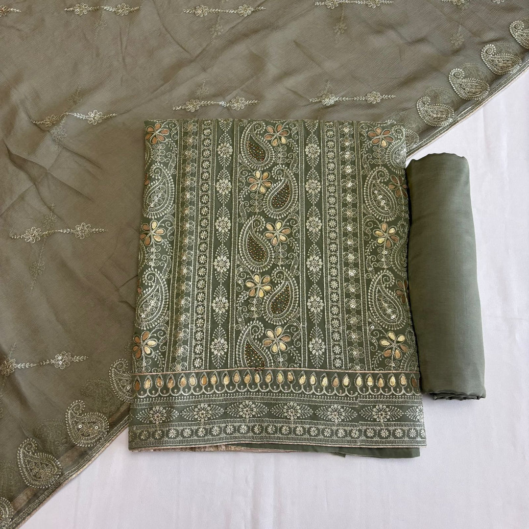 Graceful Chikankari Gotta Work Georgette Unstitched Suit DF2018-4