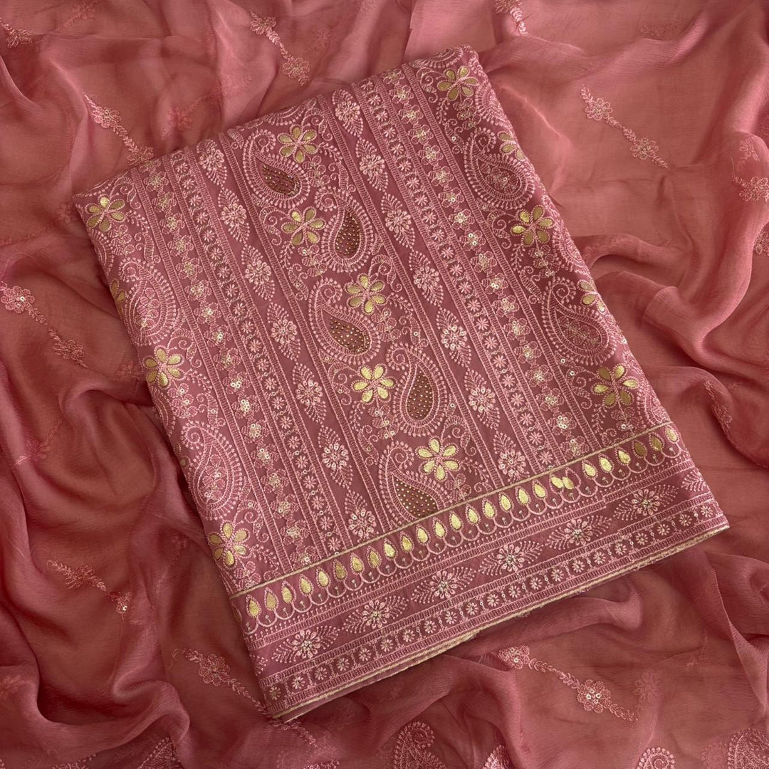 Graceful Chikankari Gotta Work Georgette Unstitched Suit DF2018-3