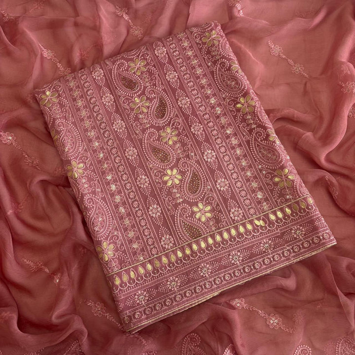 Graceful Chikankari Gotta Work Georgette Unstitched Suit DF2018-3