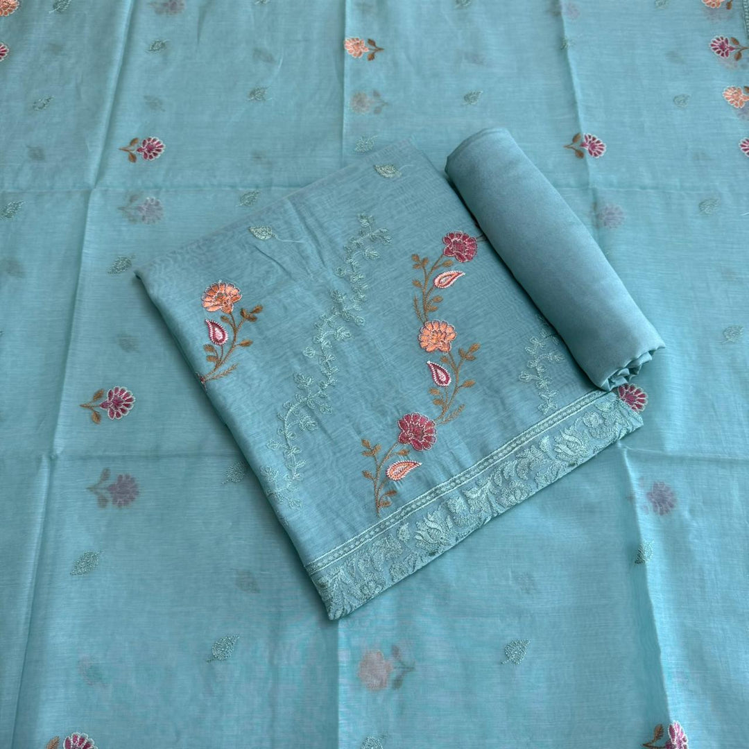 PREMIUM MAL CHANDERI UNSTITCHED SUIT- ASJ025- 04