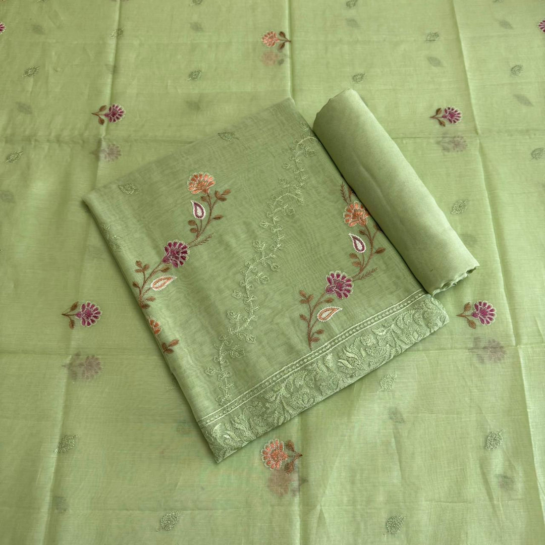 PREMIUM MAL CHANDERI UNSTITCHED SUIT- ASJ025- 02