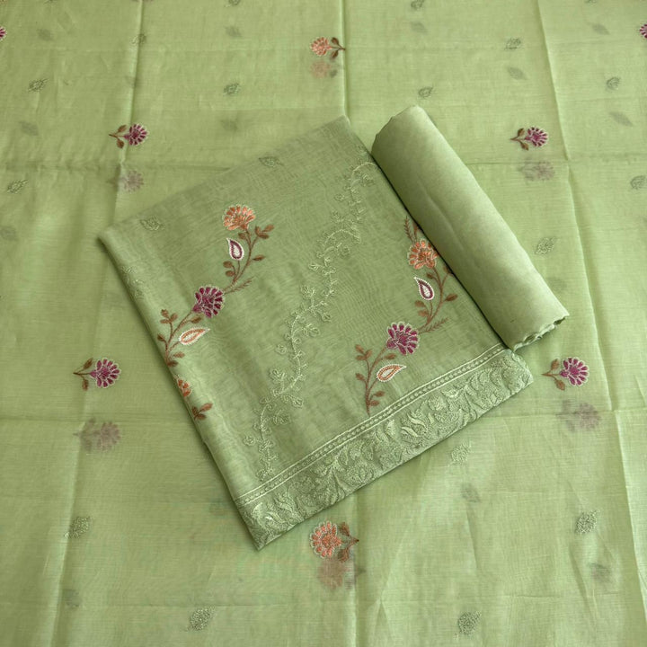 PREMIUM MAL CHANDERI UNSTITCHED SUIT- ASJ025- 02