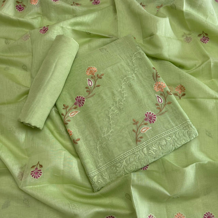 PREMIUM MAL CHANDERI UNSTITCHED SUIT- ASJ025- 02