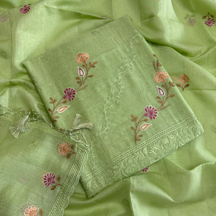PREMIUM MAL CHANDERI UNSTITCHED SUIT- ASJ025- 02