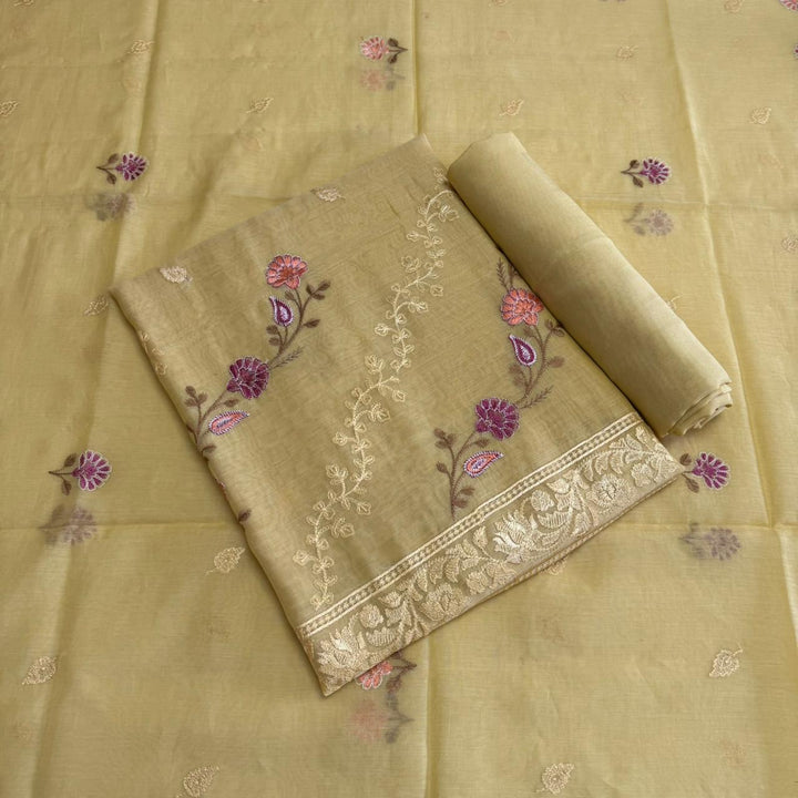 PREMIUM MAL CHANDERI UNSTITCHED SUIT- ASJ025- 03