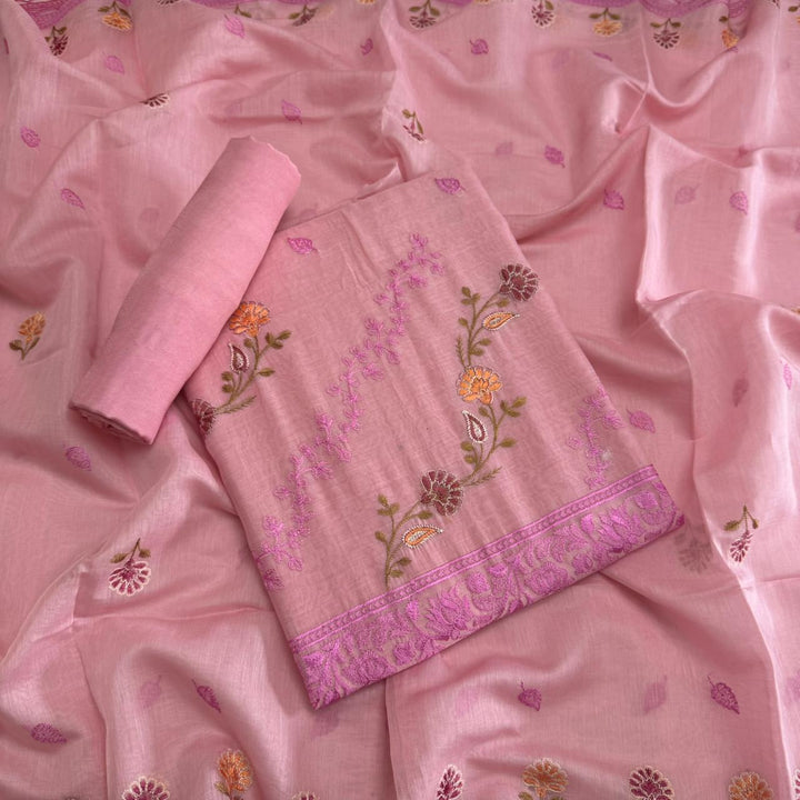 PREMIUM MAL CHANDERI UNSTITCHED SUIT- ASJ025- 05