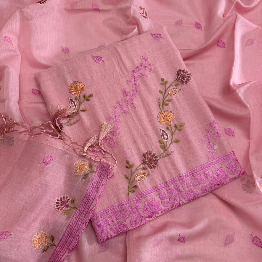 PREMIUM MAL CHANDERI UNSTITCHED SUIT- ASJ025- 05