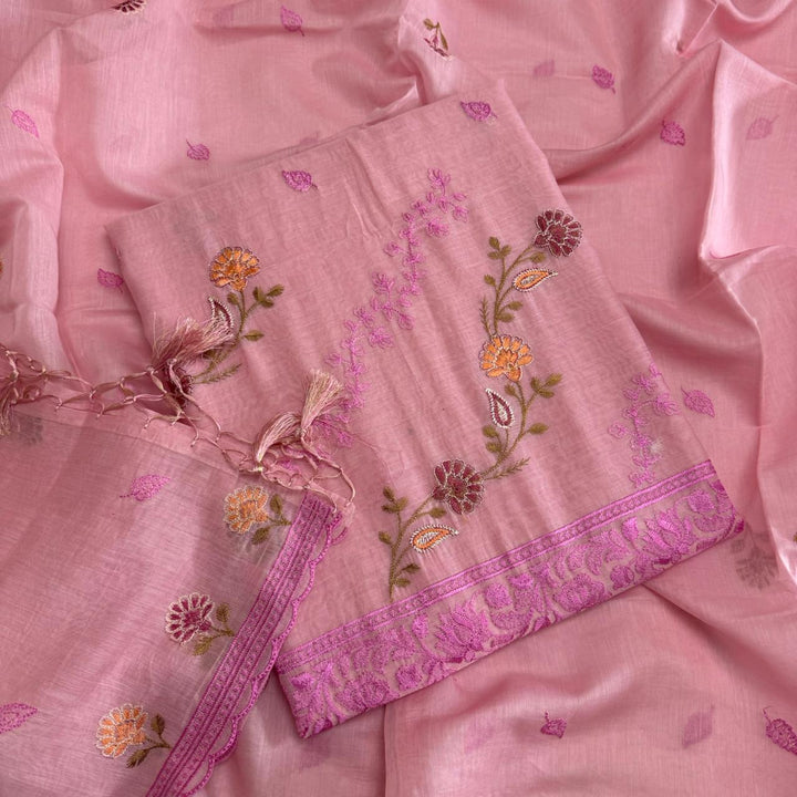 PREMIUM MAL CHANDERI UNSTITCHED SUIT- ASJ025- 05
