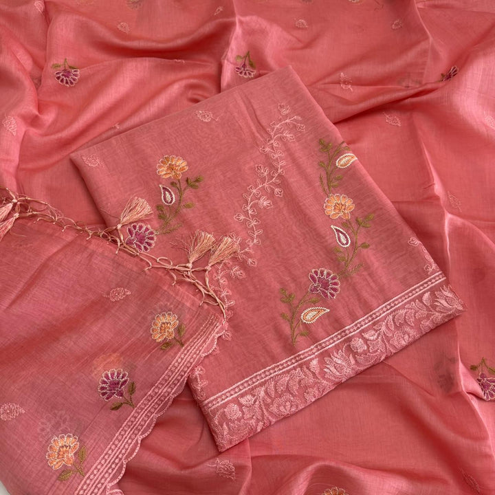 PREMIUM MAL CHANDERI UNSTITCHED SUIT- ASJ025- 01
