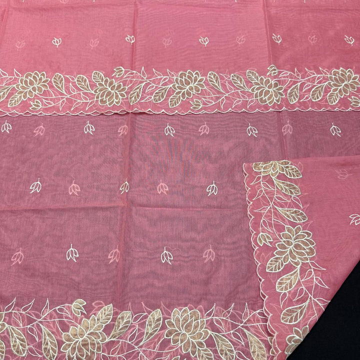 Pure Mal Chanderi Unstitched Suit with Elegant Applique Work ASJ018-D