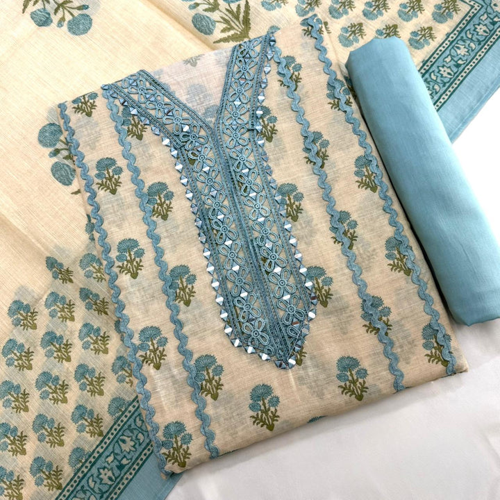PREMIUM PRINTED LINEN UNSTITCHED SUIT- DO4027-01