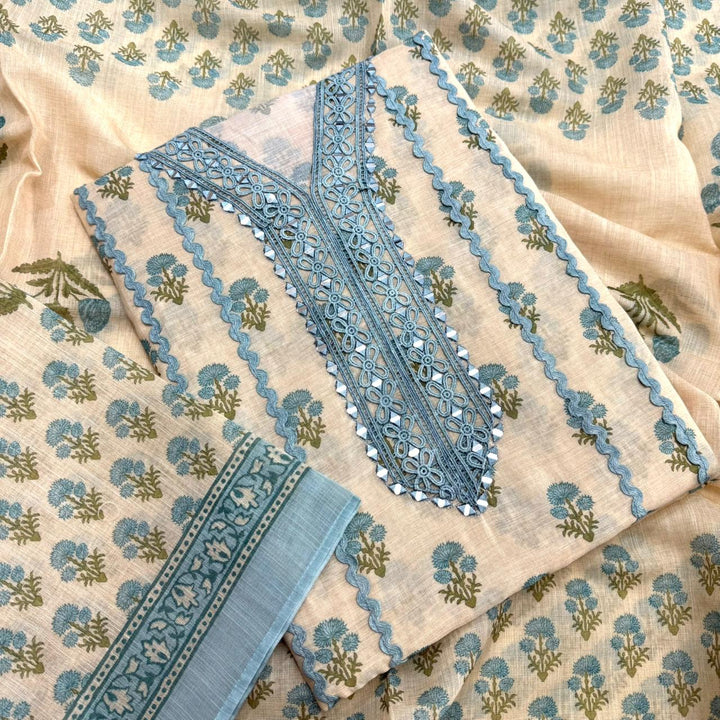 PREMIUM PRINTED LINEN UNSTITCHED SUIT- DO4027-01