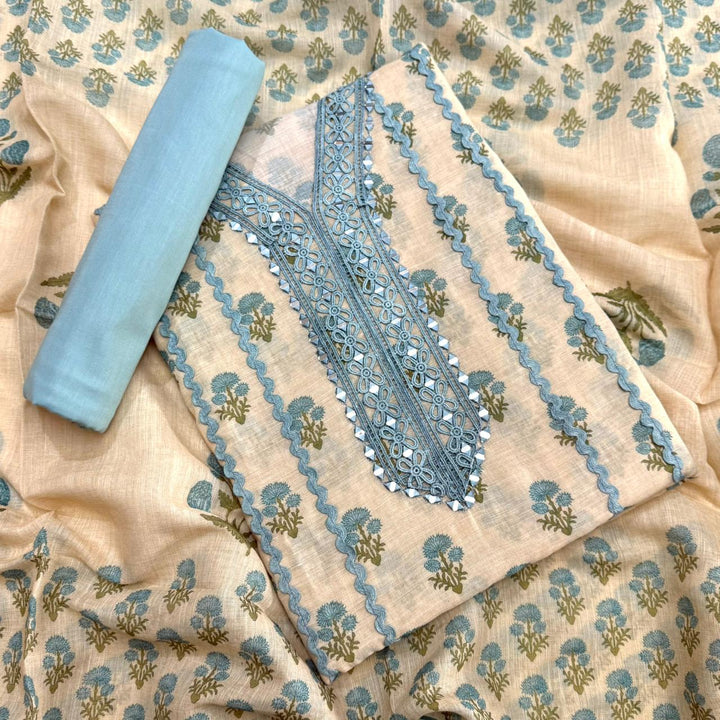 PREMIUM PRINTED LINEN UNSTITCHED SUIT- DO4027-01