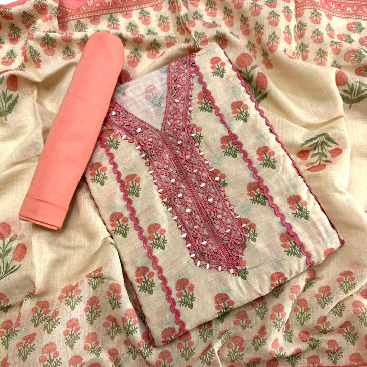 PREMIUM PRINTED LINEN UNSTITCHED SUIT- DO4027-02