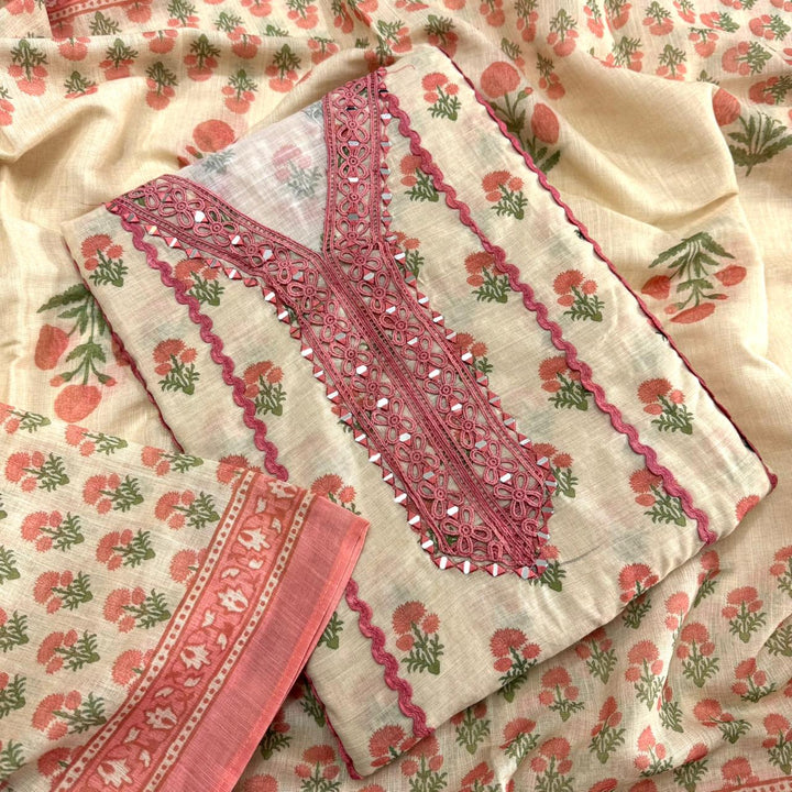 PREMIUM PRINTED LINEN UNSTITCHED SUIT- DO4027-02