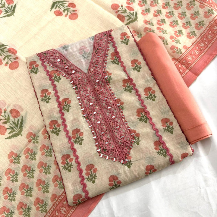 PREMIUM PRINTED LINEN UNSTITCHED SUIT- DO4027-02
