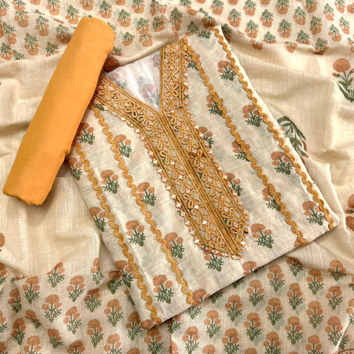 PREMIUM PRINTED LINEN UNSTITCHED SUIT- DO4027-04