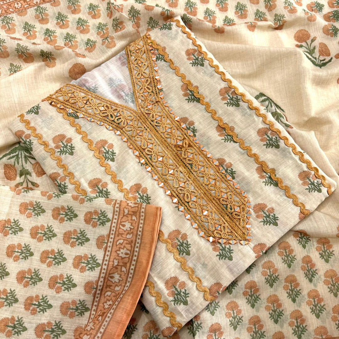 PREMIUM PRINTED LINEN UNSTITCHED SUIT- DO4027-04