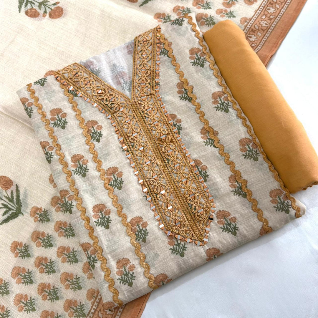 PREMIUM PRINTED LINEN UNSTITCHED SUIT- DO4027-04