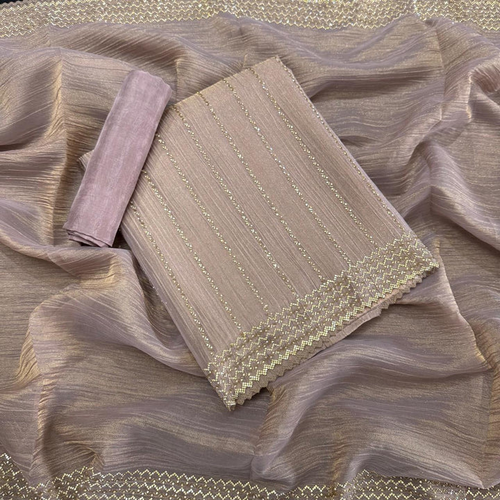 Shimmer Luxe Tissue Suit With Zarkan & Cut Dana Work - FMASJ4012-1