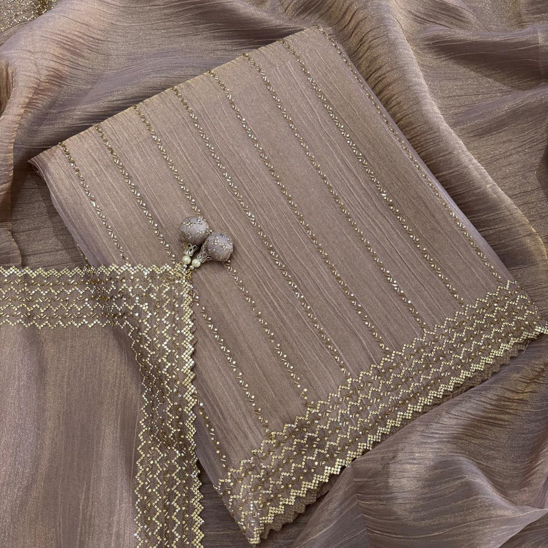 Shimmer Luxe Tissue Suit With Zarkan & Cut Dana Work - FMASJ4012-1