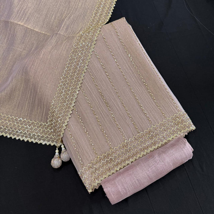 Shimmer Luxe Tissue Suit With Zarkan & Cut Dana Work - FMASJ4012-1
