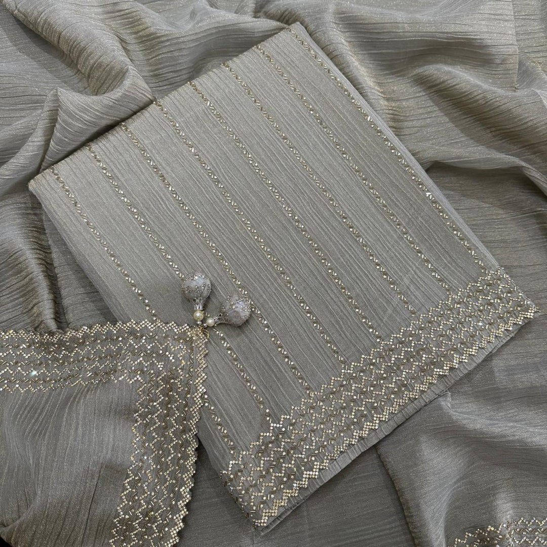 Shimmer Luxe Tissue Suit With Zarkan & Cut Dana Work - FMASJ4012-2