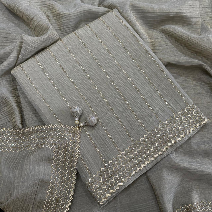 Shimmer Luxe Tissue Suit With Zarkan & Cut Dana Work - FMASJ4012-2