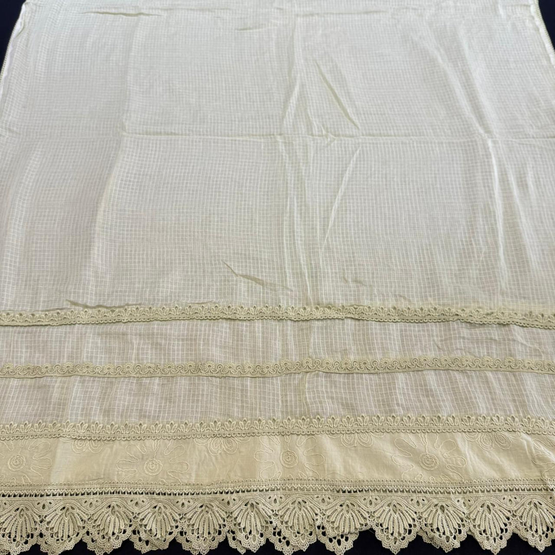 Pakistani Style Cotton Chikankari Lace Work Unstitched Suit Set - FM0561-01