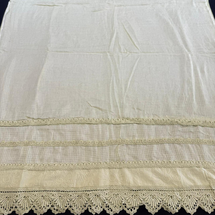 Pakistani Style Cotton Chikankari Lace Work Unstitched Suit Set - FM0561-01