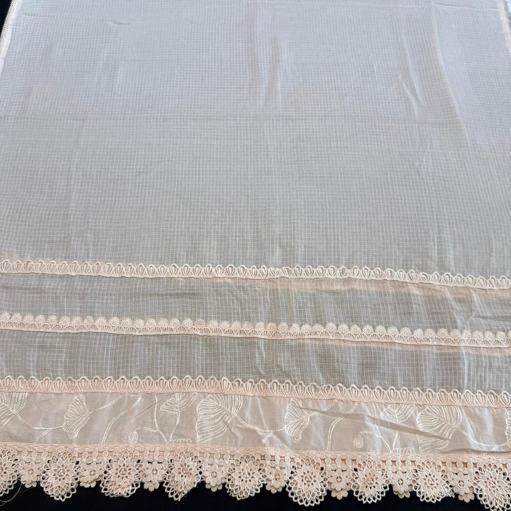 Pakistani Style Cotton Chikankari Lace Work Unstitched Suit Set - FM0561-04