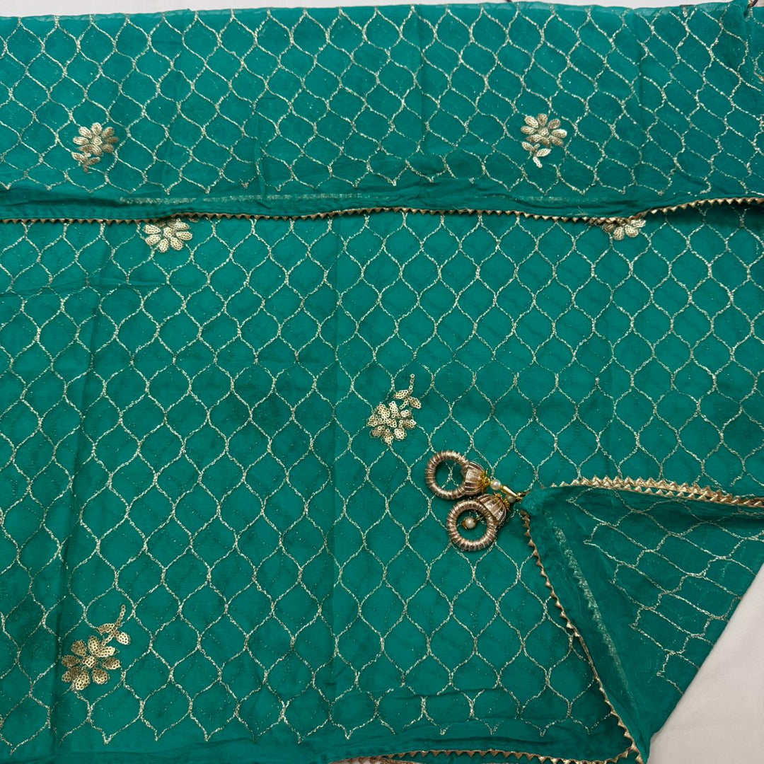 Raw Silk Heavy Dabke Work Unstitched Suit Set - RC2307-B