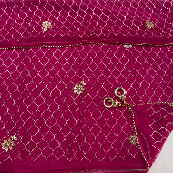 Raw Silk Heavy Dabke Work Unstitched Suit Set - RC2307-C