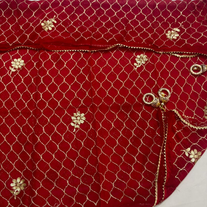 Raw Silk Heavy Dabke Work Unstitched Suit Set - RC2307-A