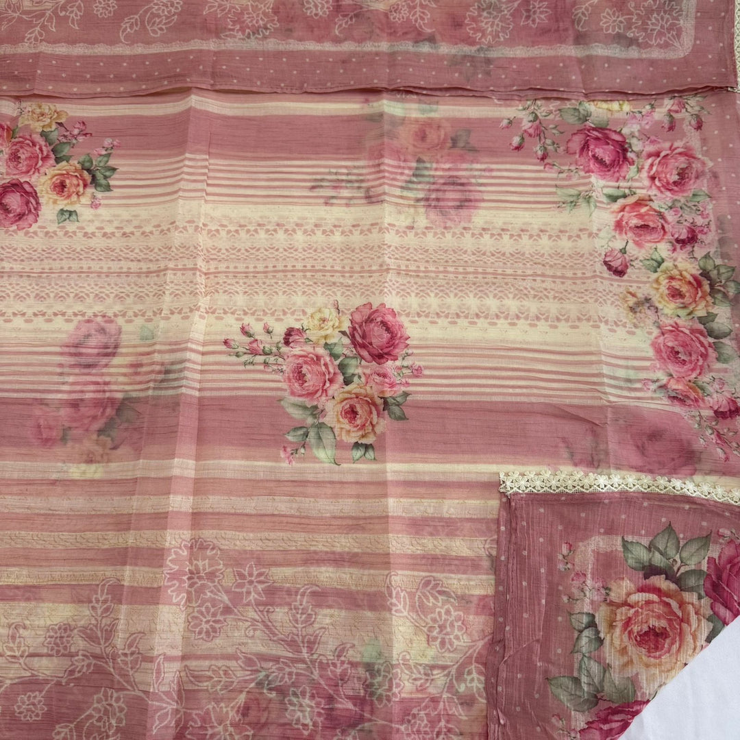Elegant Printed Cotton Thread Embroidery Unstitched Suit Set PSC016-3