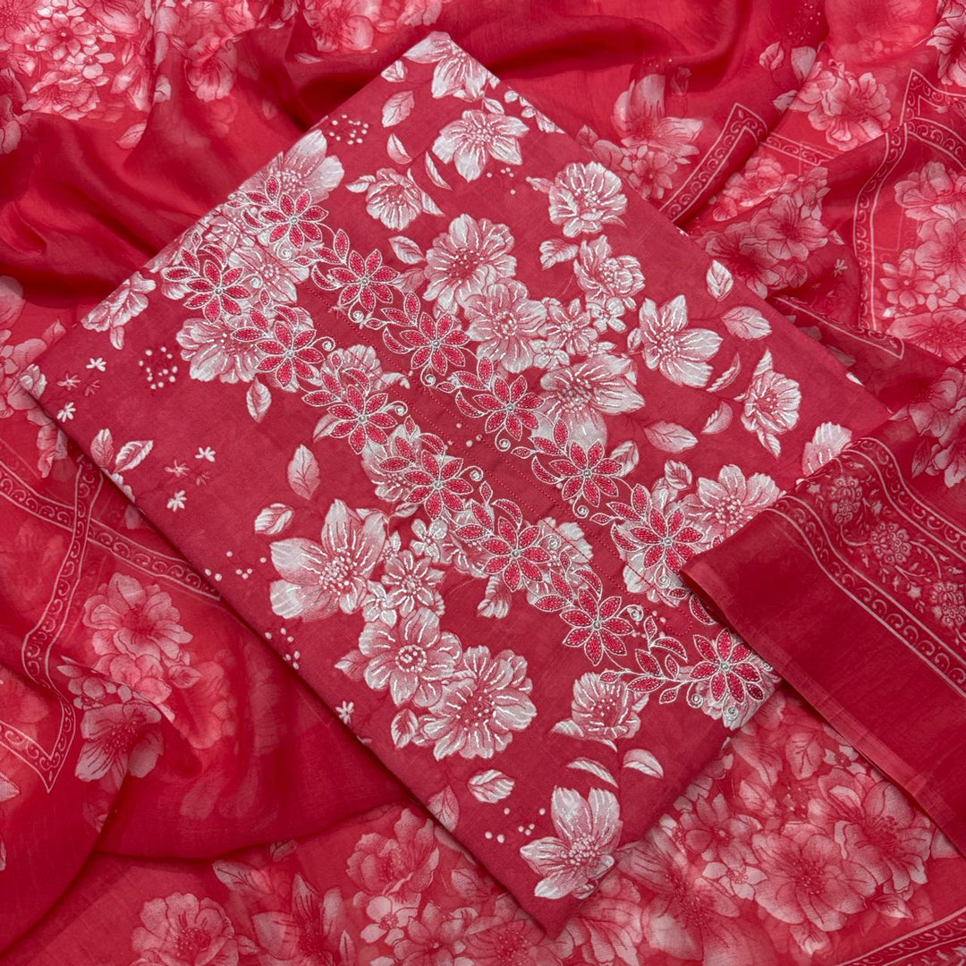 Premium Printed Cotton Unstitched Suit Set PSC057-08